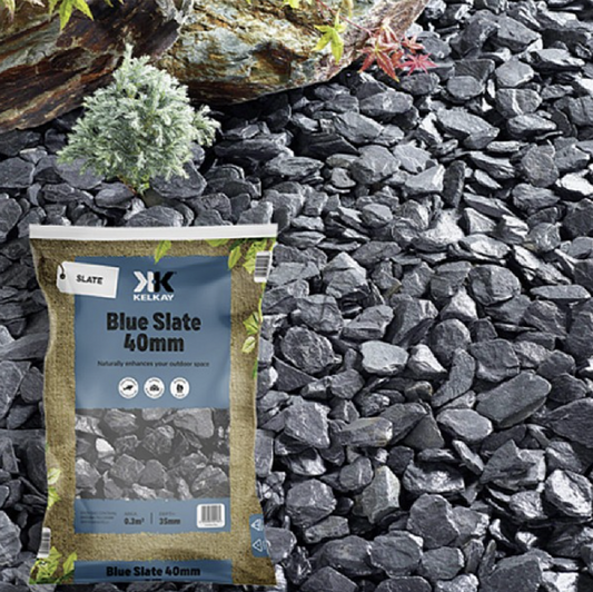 25KG Blue Slate Chippings 40mm